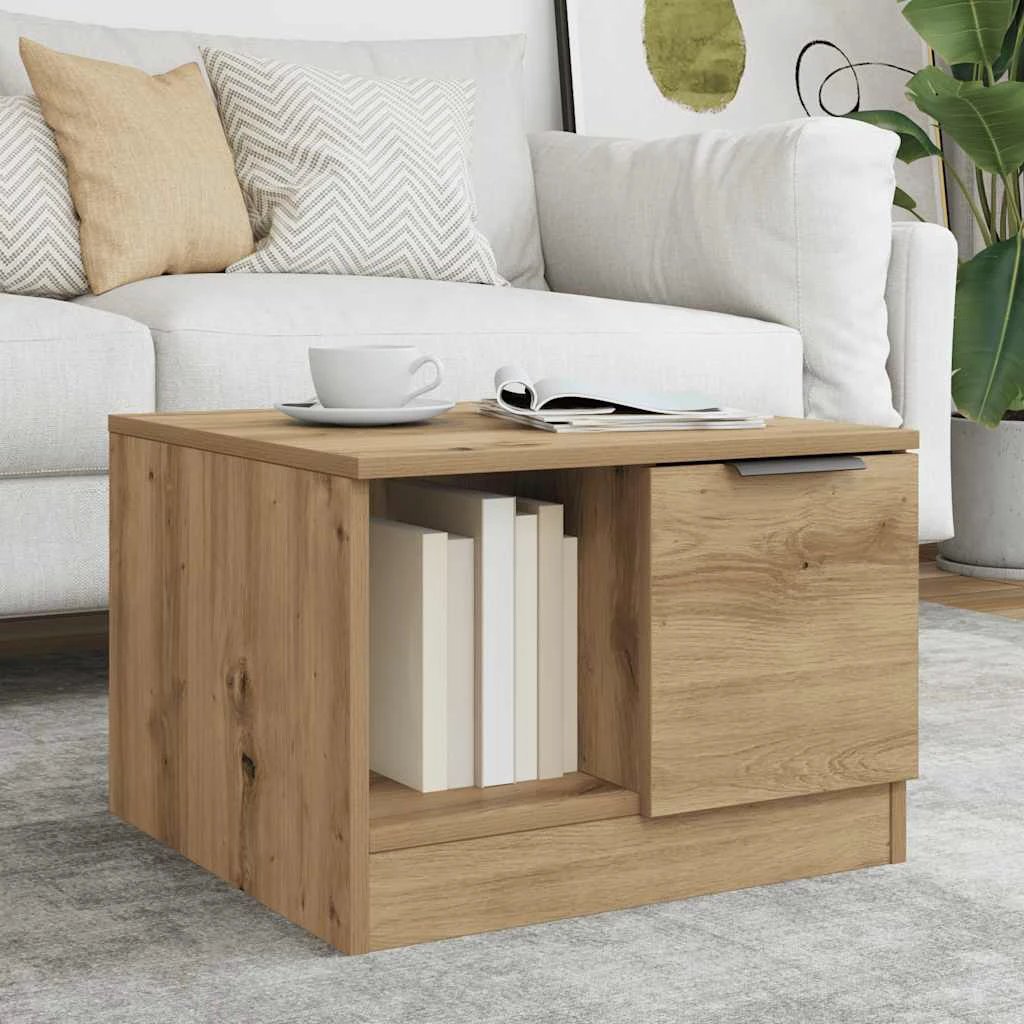 vidaXL Coffee Table 50x50x36 cm Black Oak Engineered Wood Contemporary Minimalist For Modern Living Rooms by vidaXL