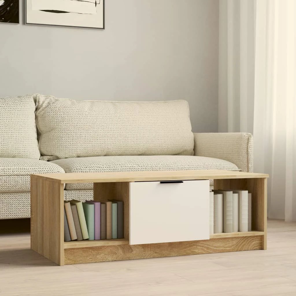 vidaXL VidaXL Coffee Table 102x50x36 cm Engineered Wood Minimalist Modern Living Room Decor - Coffee Table