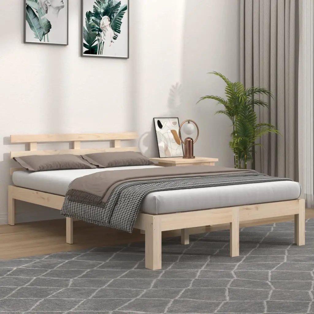 vidaXL vidaXL Bed Frame Wax Brown 203.5 x 205.5 x 69.5 cm Solid Wood Pine - Bed Frames