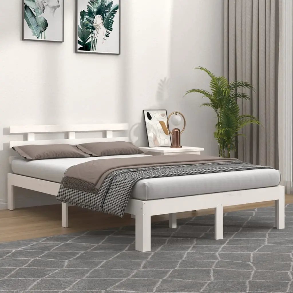 vidaXL vidaXL Bed Frame Wax Brown 203.5 x 205.5 x 69.5 cm Solid Wood Pine - Bed Frames