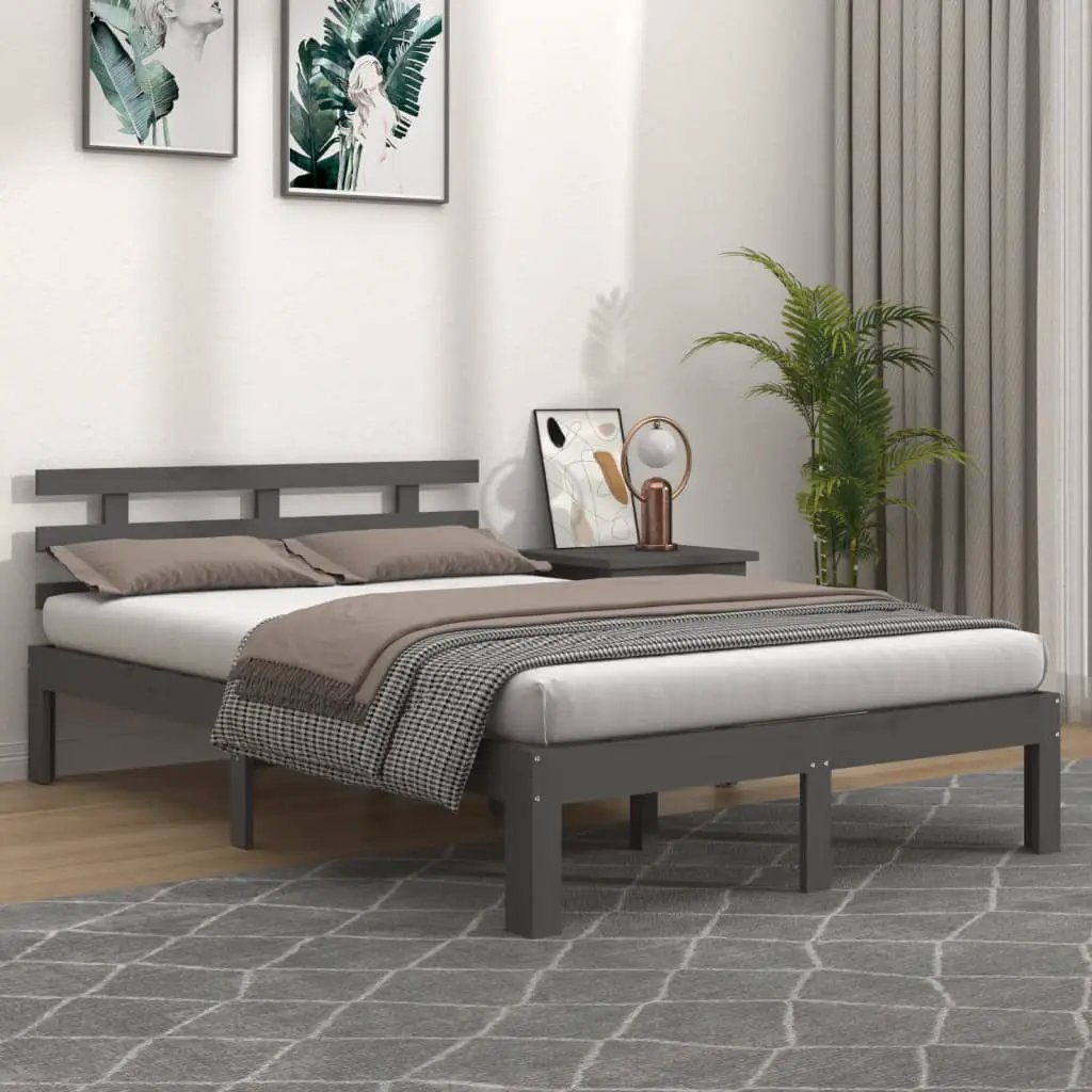vidaXL vidaXL Bed Frame Wax Brown 203.5 x 205.5 x 69.5 cm Solid Wood Pine - Bed Frames