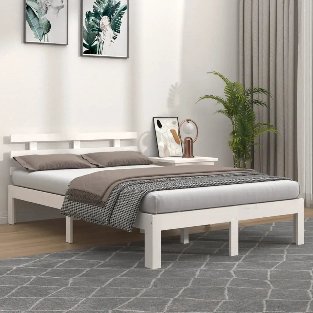 vidaXL vidaXL Bed Frame Wax Brown 203.5 x 205.5 x 69.5 cm Solid Wood Pine - Bed Frames