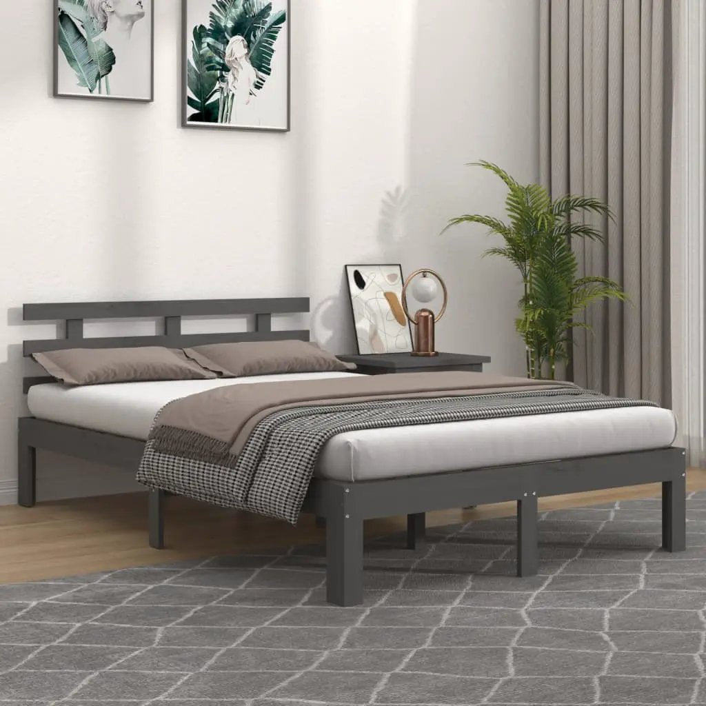 vidaXL vidaXL Bed Frame Wax Brown 203.5 x 205.5 x 69.5 cm Solid Wood Pine - Bed Frames