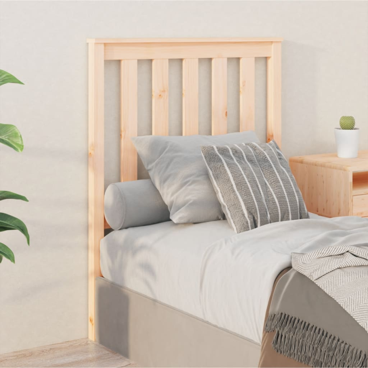 vidaXL Bed Headboard 81x6x101 cm Solid Wood Pine - from vidaXL