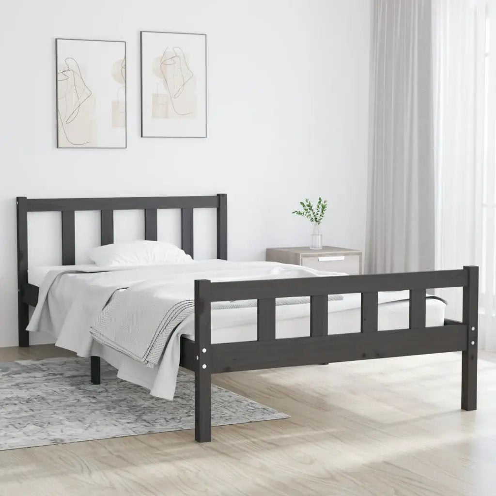 vidaXL vidaXL Bed Frame without Mattress Wax Brown 75x190 cm Small Single Solid Wood Pine - Bed Frames