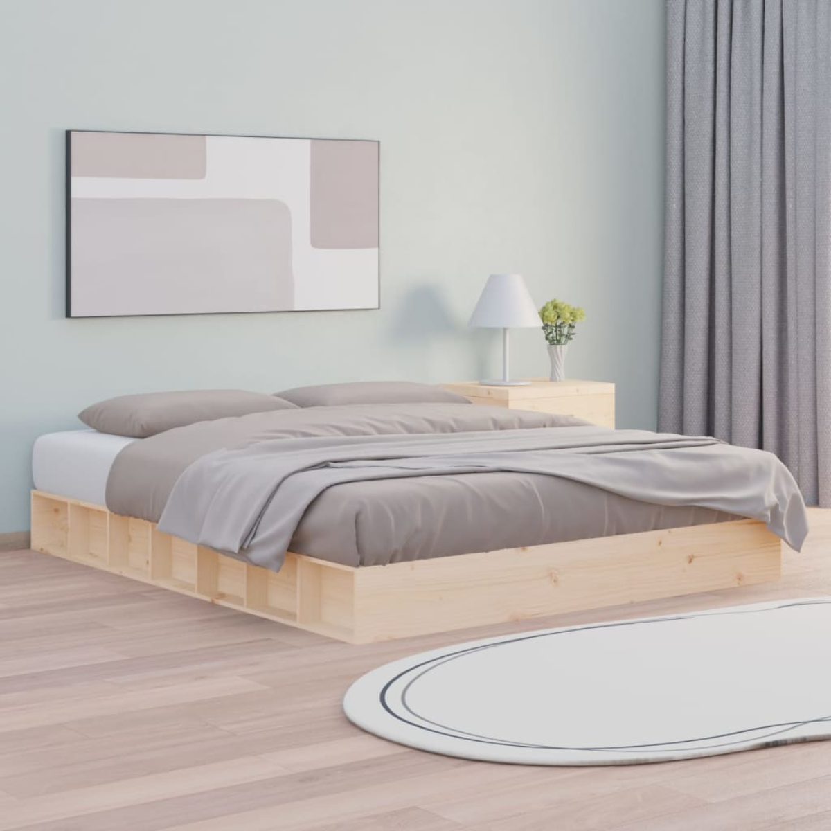 vidaXL Bed Frame without Mattress Wax Brown 160x200 cm Solid Wood Pine - from vidaXL