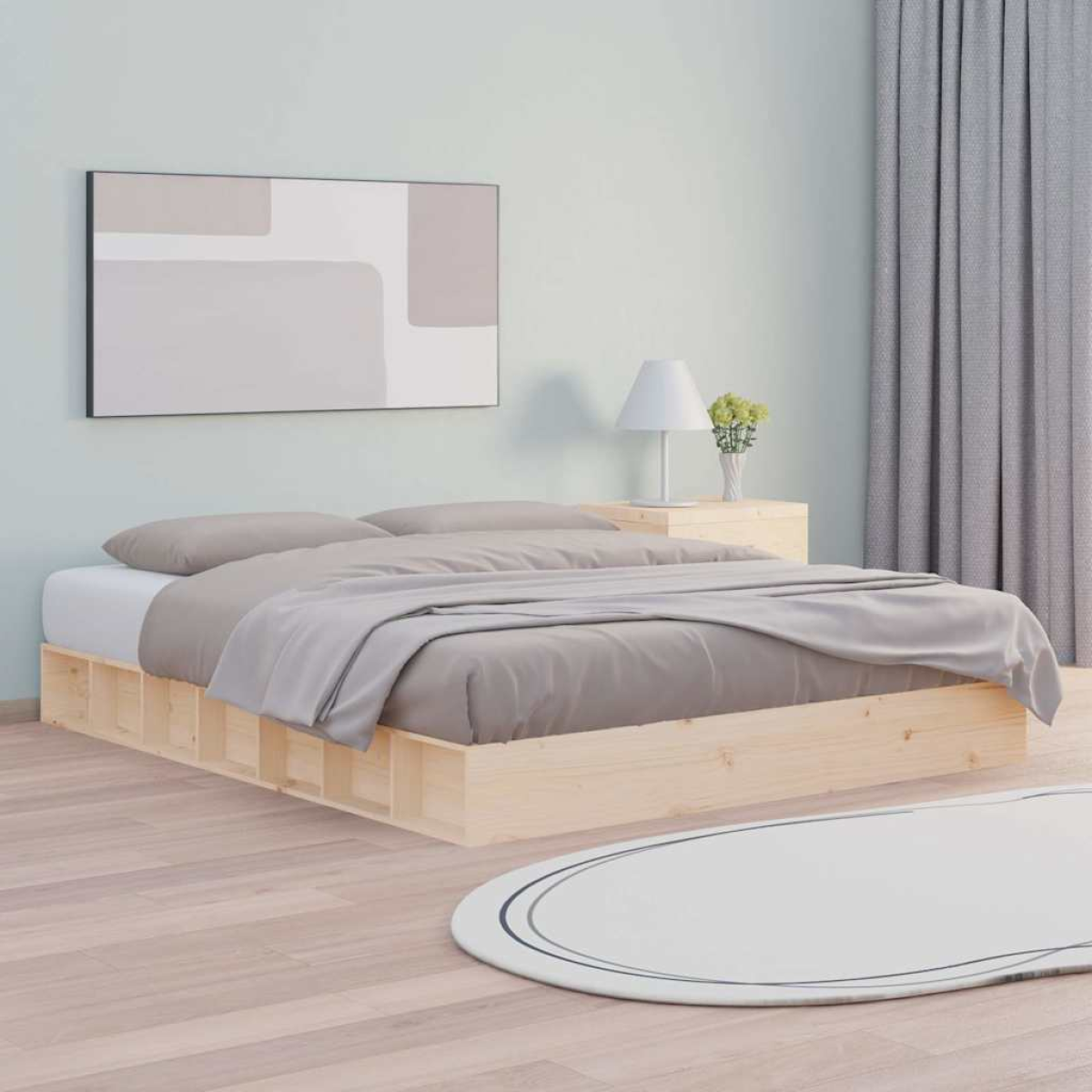 vidaXL Bed Frame without Mattress Wax Brown 160x200 cm Solid Wood Pine - from vidaXL