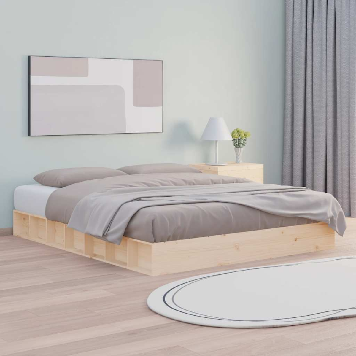 vidaXL Bed Frame without Mattress Wax Brown 160x200 cm Solid Wood Pine - from vidaXL