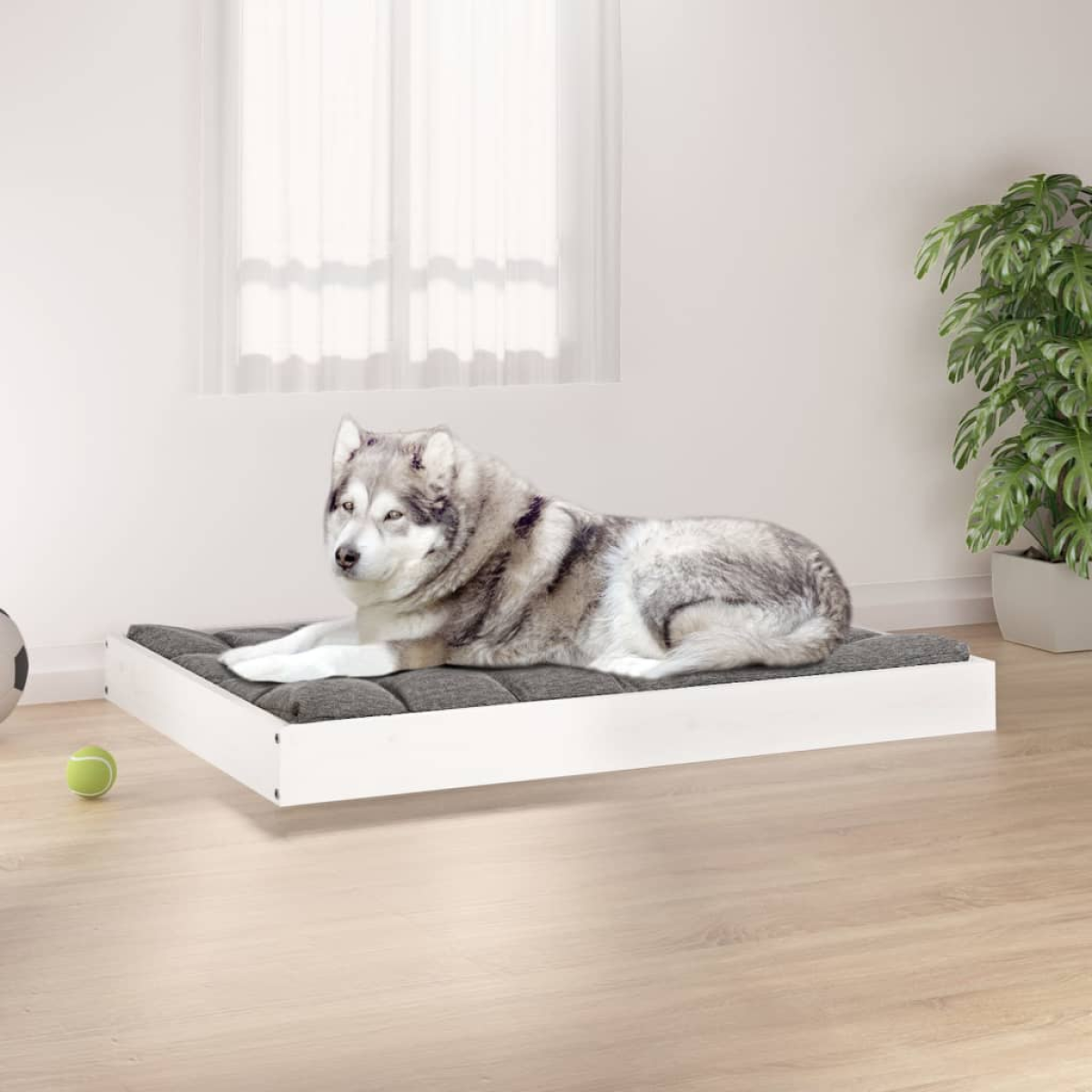 vidaXL Dog Bed | Natural Wood | Solid Pine Wood | 101.5x74x9 cm | Minimalistic - from vidaXL