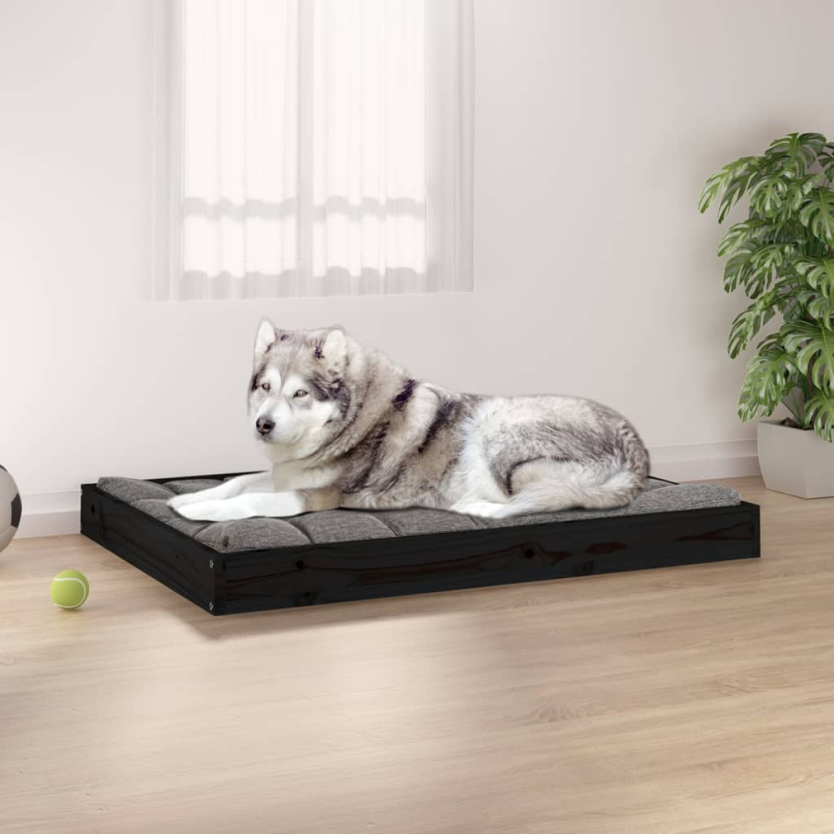 vidaXL Dog Bed | Natural Wood | Solid Pine Wood | 101.5x74x9 cm | Minimalistic - from vidaXL