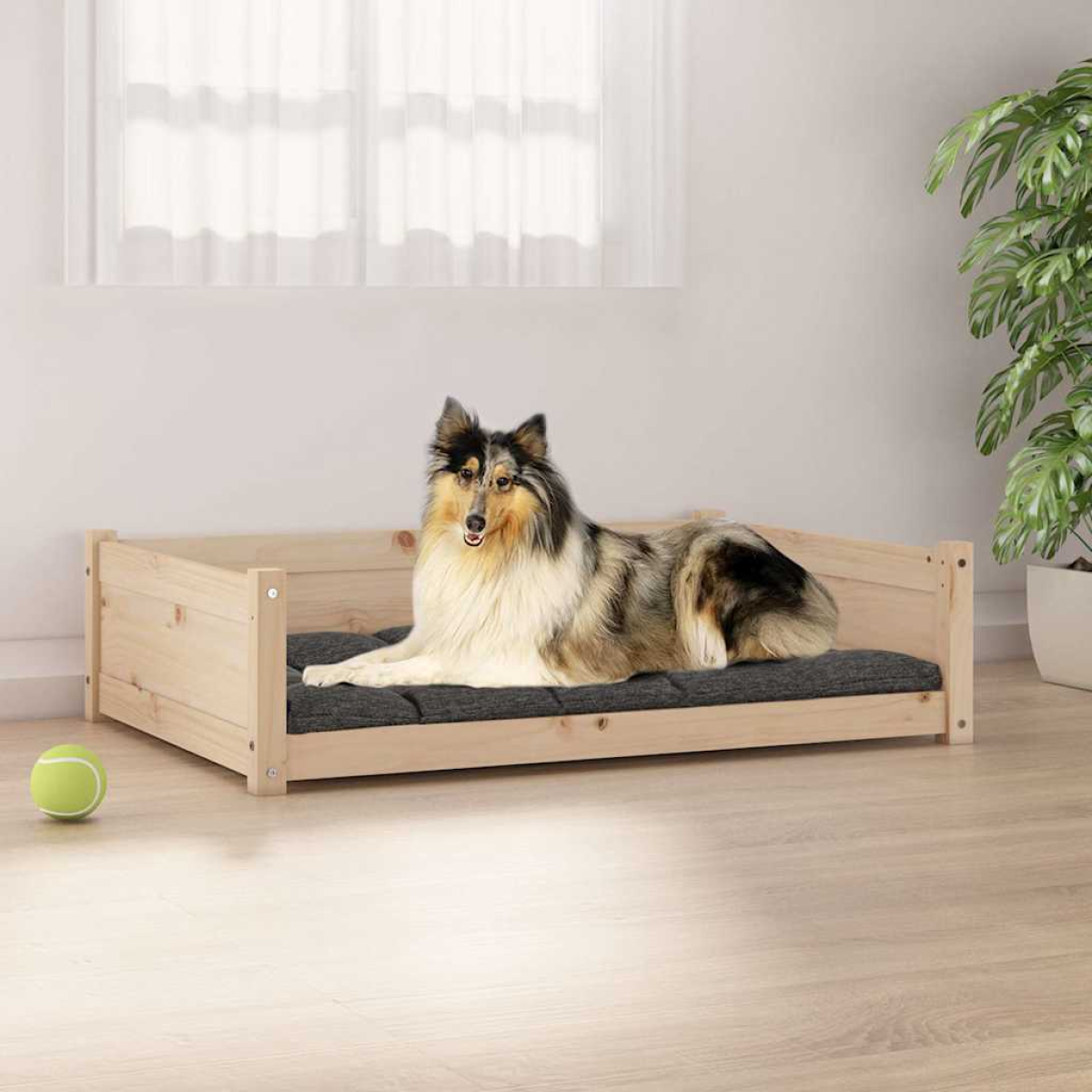 vidaXL Dog Bed Wax Brown 105.5x75.5x28 cm Solid Wood Pine - from vidaXL