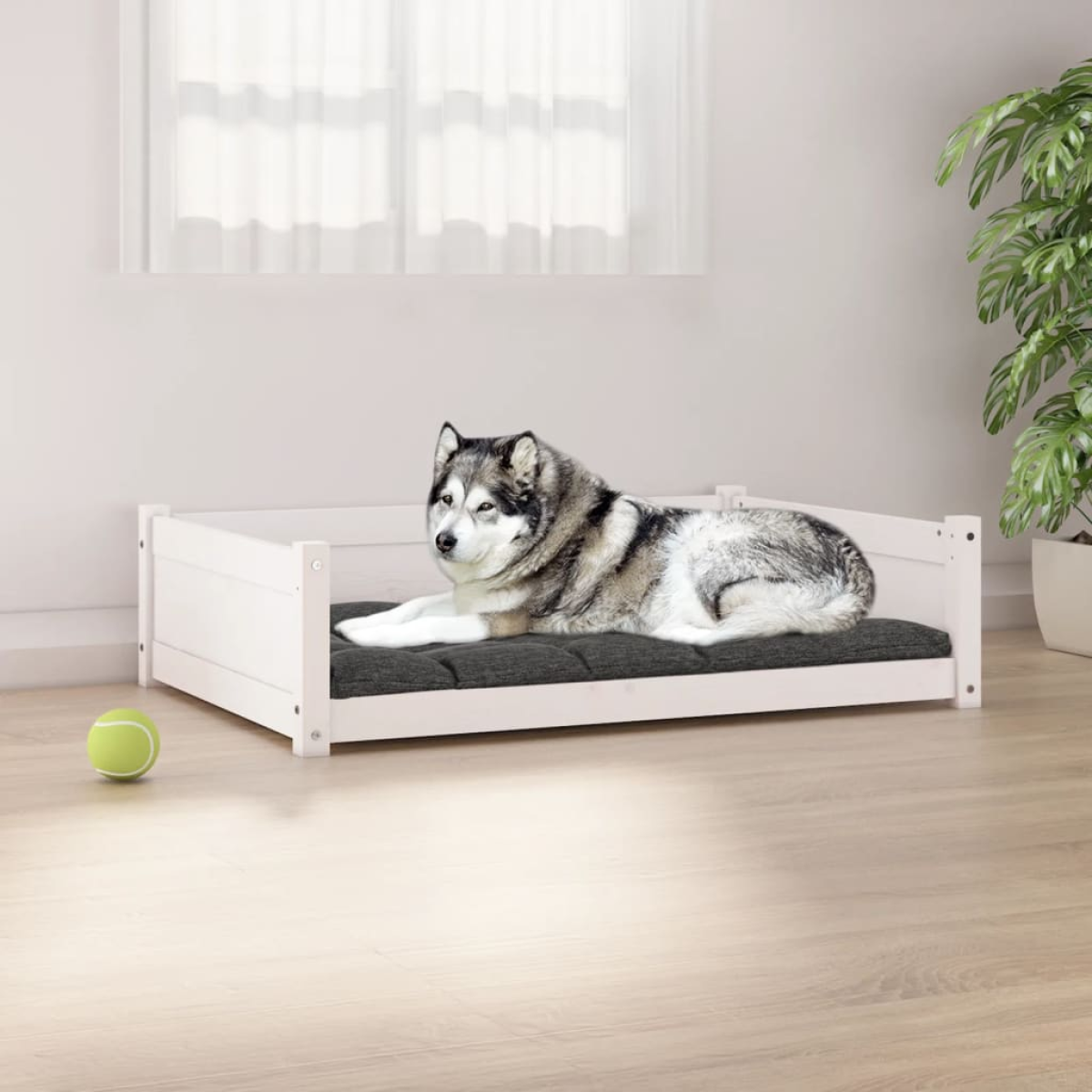 vidaXL Dog Bed Wax Brown 105.5x75.5x28 cm Solid Wood Pine - from vidaXL