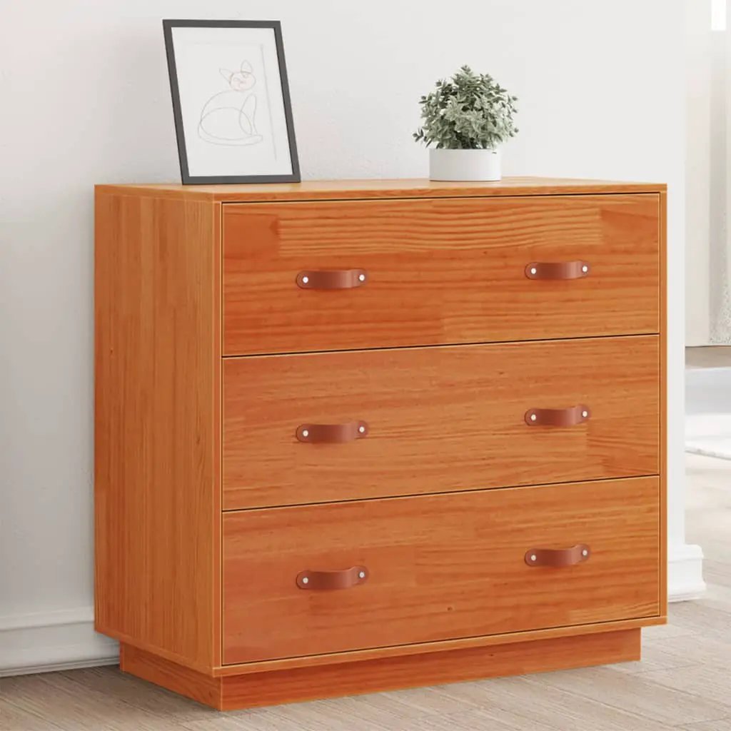 vidaXL vidaXL Sideboard Wax Brown 80x40x75 cm Solid Wood Pine - Sideboard