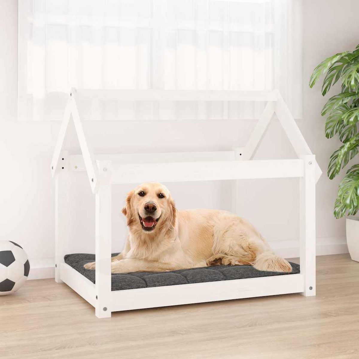 vidaXL Dog Bed | Grey | Solid Pine Wood | Small/Medium | Durable | Dog Bed - from vidaXL