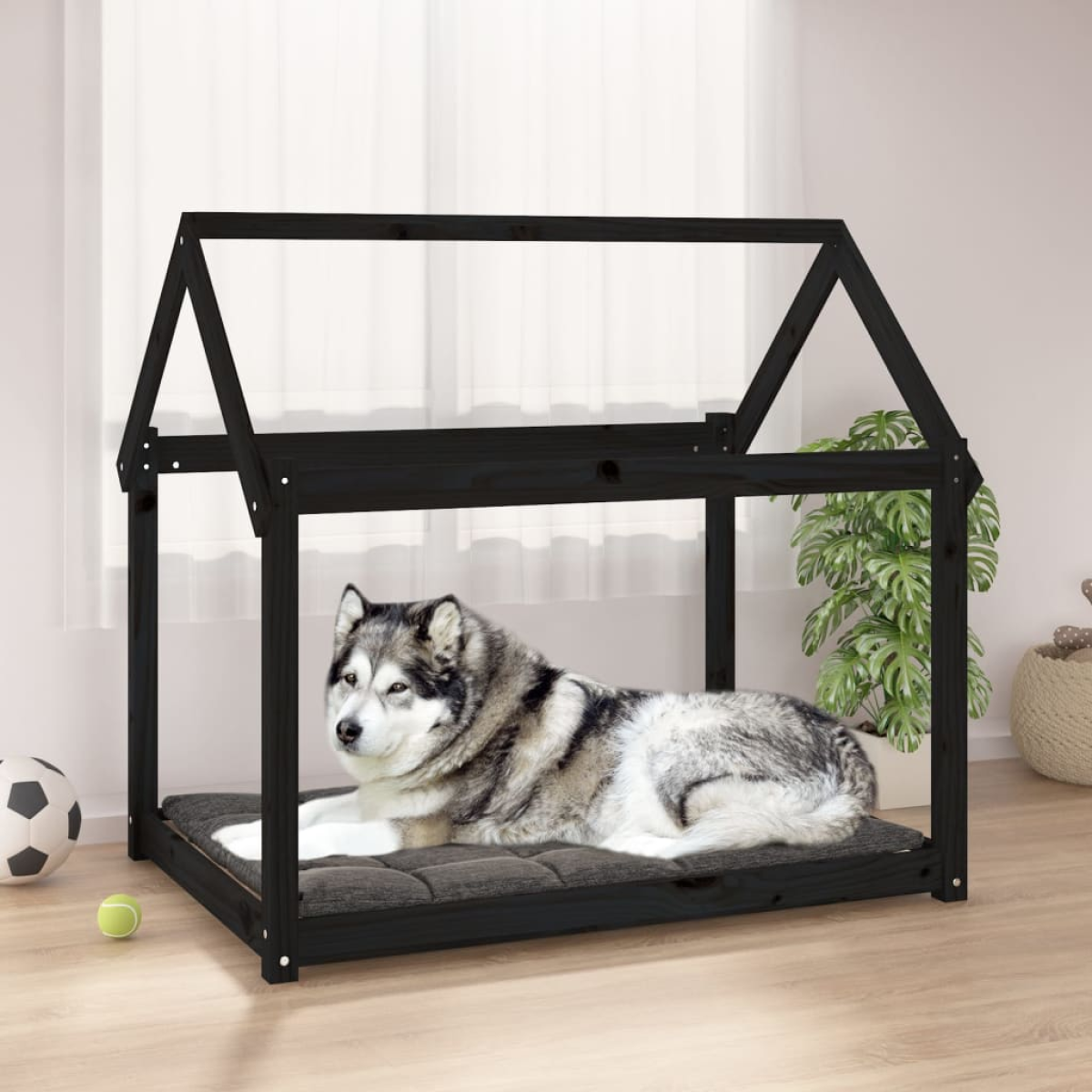 vidaXL Dog Bed | Grey | Solid Pine Wood | Small/Medium | Durable | Dog Bed - from vidaXL