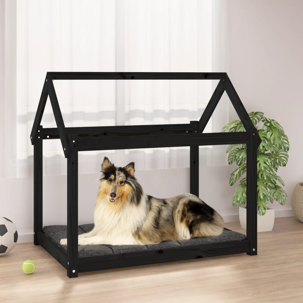 vidaXL Dog Bed | Grey | Solid Pine Wood | Small/Medium | Durable | Dog Bed - from vidaXL