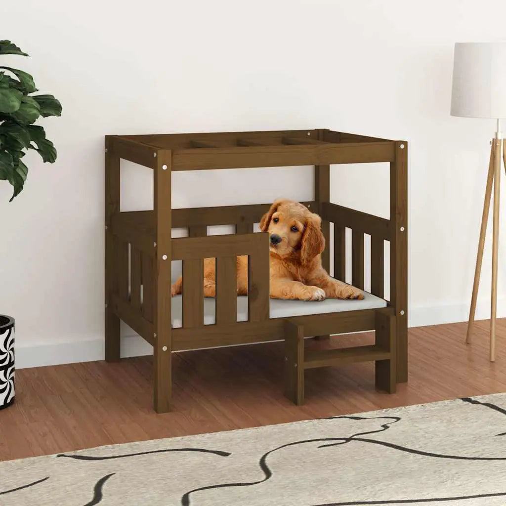 vidaXL Dog Bed White 55.5x53.5x60 cm Solid Wood Pine - from vidaXL