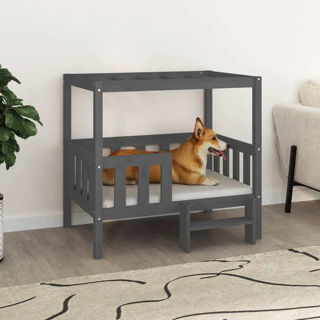 vidaXL Dog Bed White 55.5x53.5x60 cm Solid Wood Pine - from vidaXL