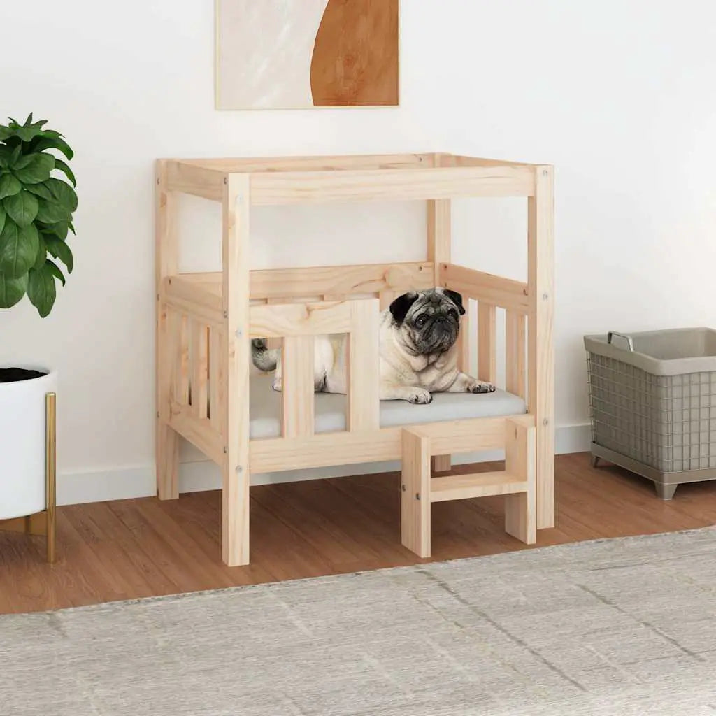 vidaXL Dog Bed White 55.5x53.5x60 cm Solid Wood Pine - from vidaXL