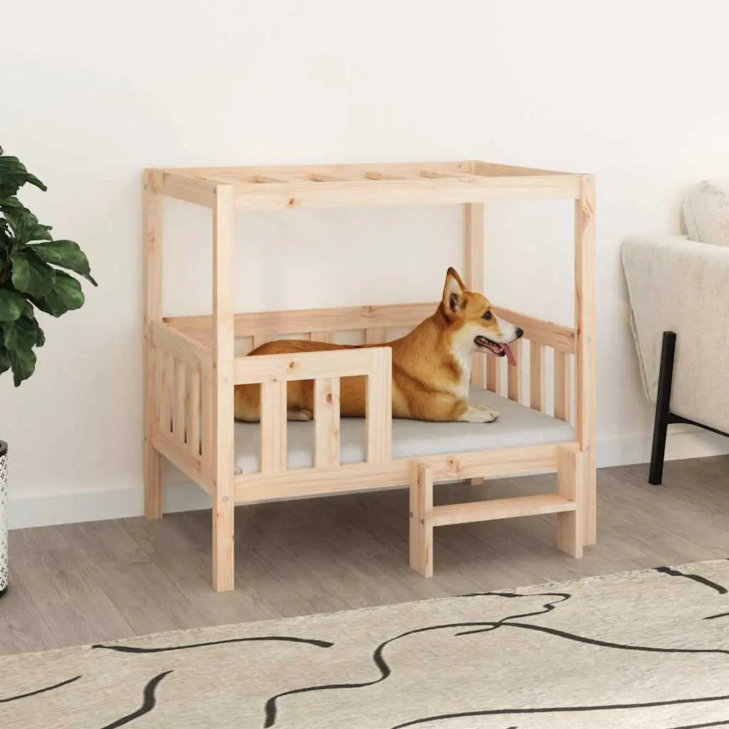 vidaXL Dog Bed White 55.5x53.5x60 cm Solid Wood Pine - from vidaXL