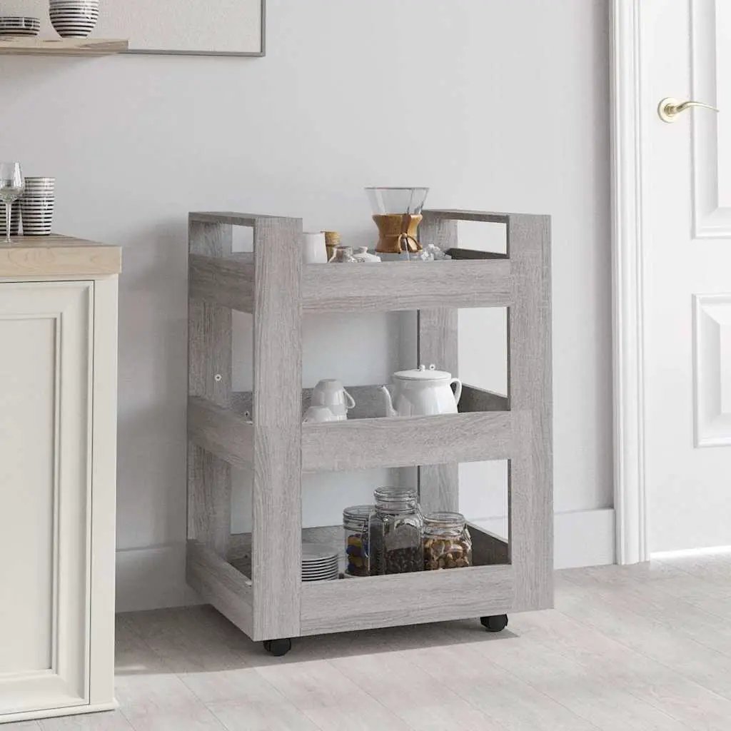 vidaXL Kitchen Trolley White 60x45x80 cm Engineered Wood - from vidaXL