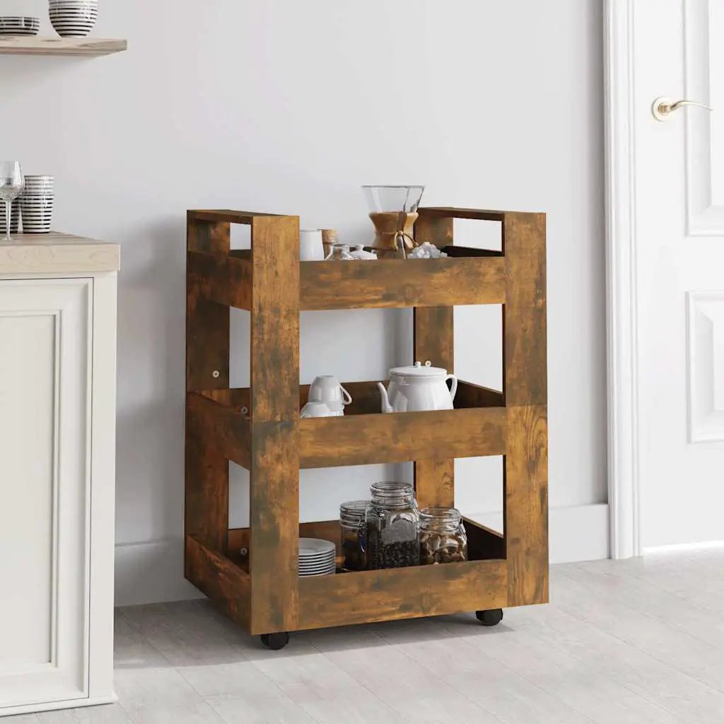 vidaXL Kitchen Trolley White 60x45x80 cm Engineered Wood - from vidaXL