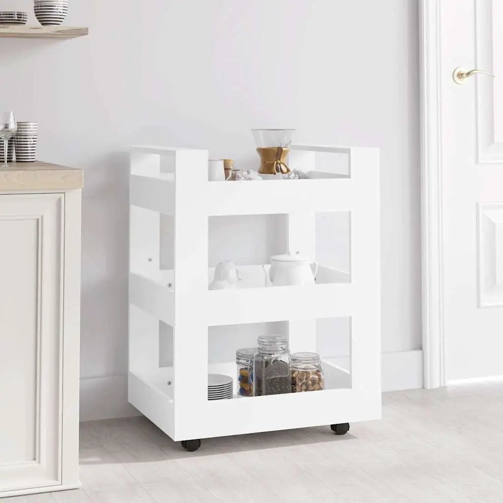 vidaXL Kitchen Trolley White 60x45x80 cm Engineered Wood - from vidaXL