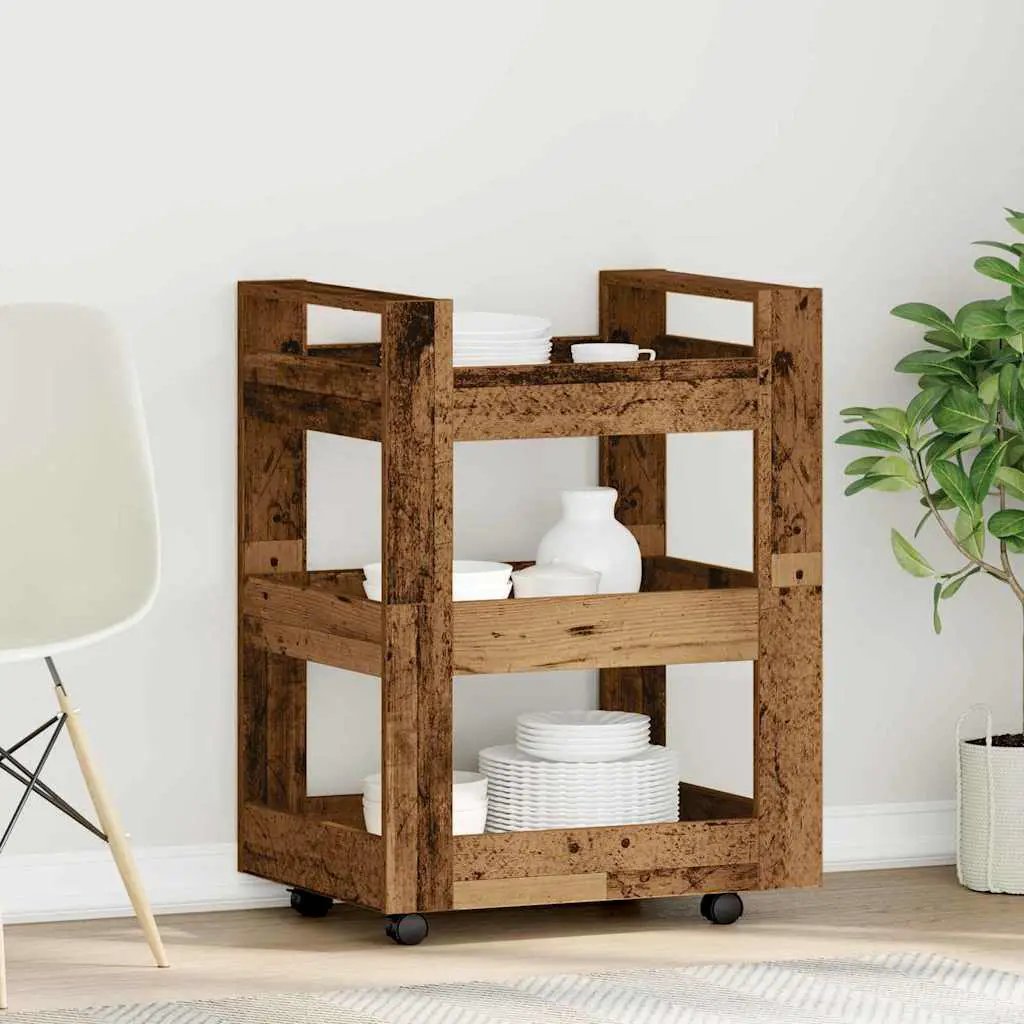 vidaXL Kitchen Trolley White 60x45x80 cm Engineered Wood - from vidaXL