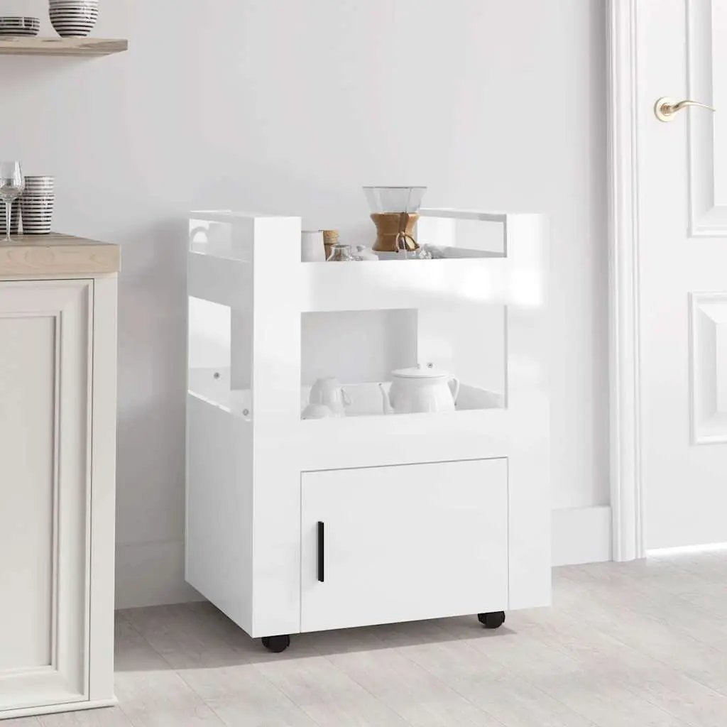vidaXL Kitchen Trolley White 60x45x80 cm Engineered Wood - from vidaXL