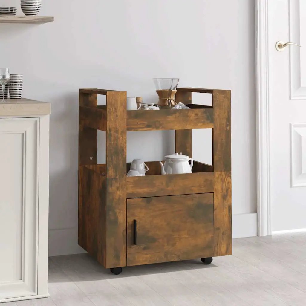 vidaXL Kitchen Trolley White 60x45x80 cm Engineered Wood - from vidaXL