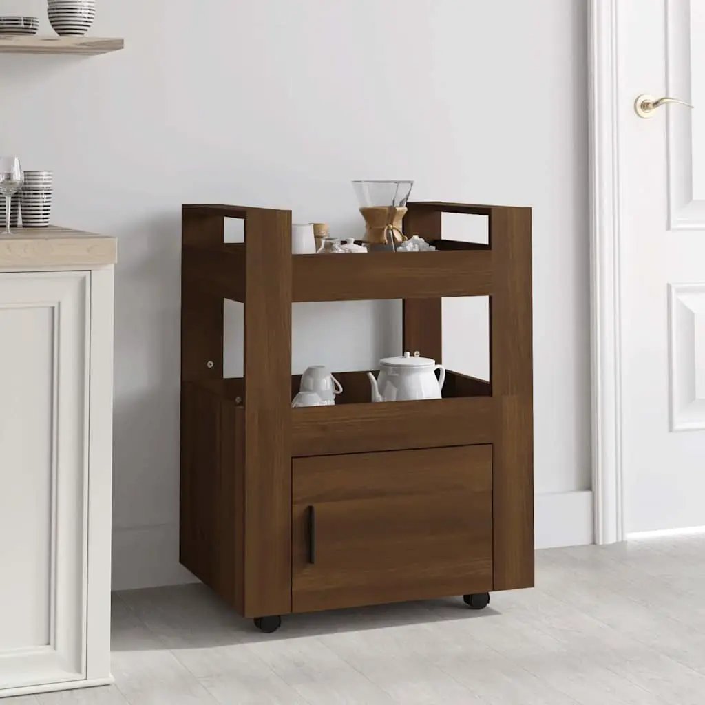 vidaXL Kitchen Trolley White 60x45x80 cm Engineered Wood - from vidaXL