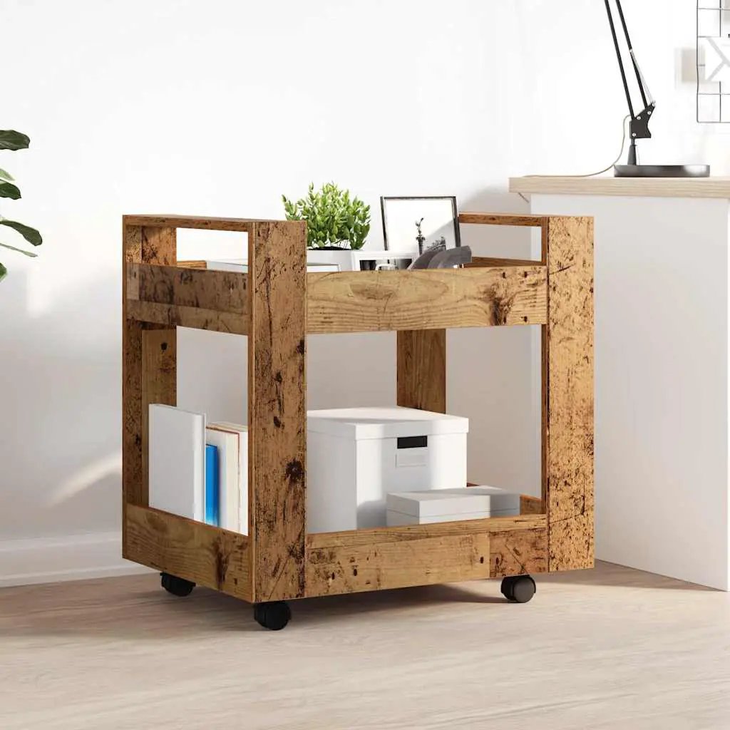 vidaXL Desk Trolley Old Wood 60 x 45 x 60 cm Engineered Wood - from vidaXL