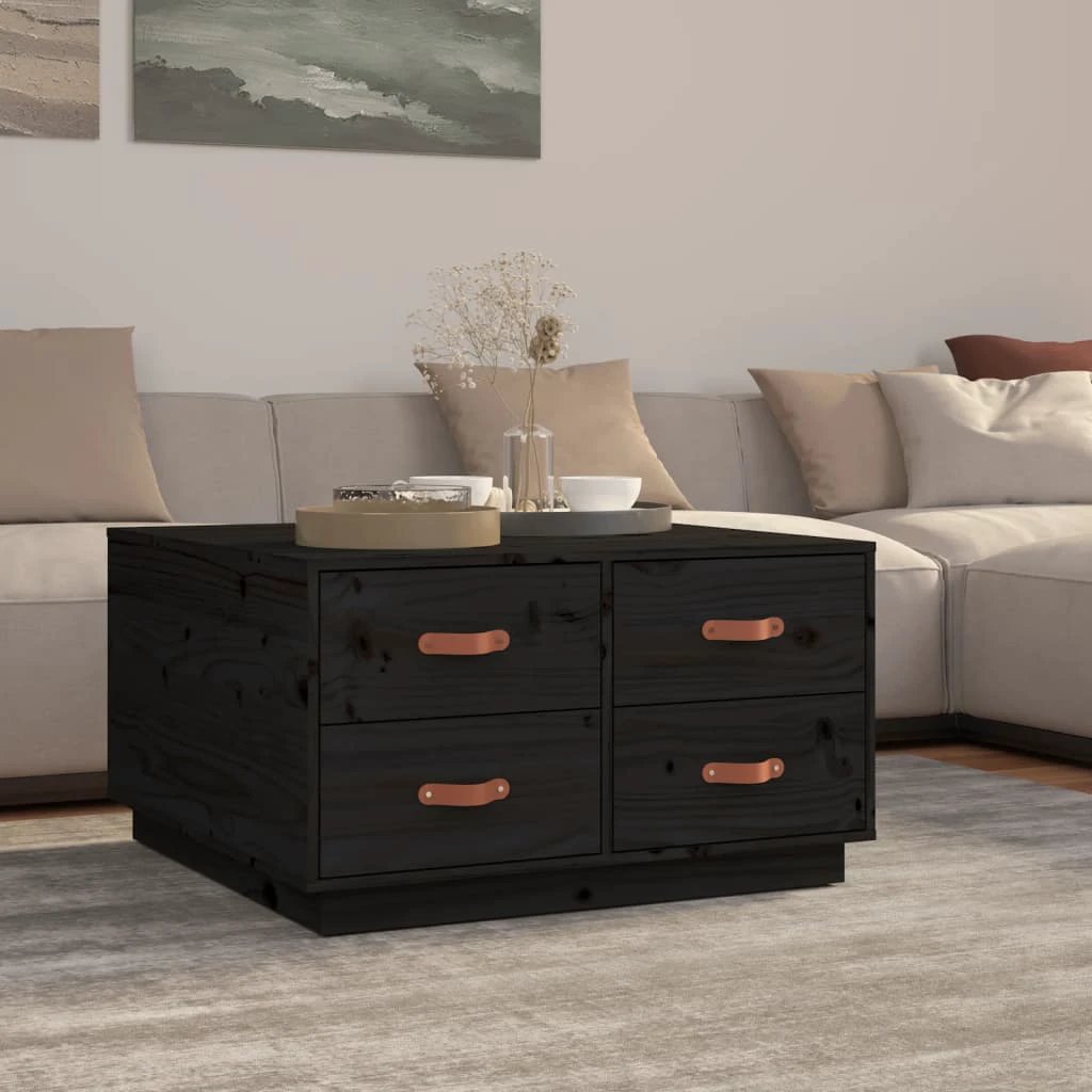 VidaXL Coffee Table 80x80x45 cm Solid Pine Wood Rustic Finish for Living Room Modern Interiors by vidaXL