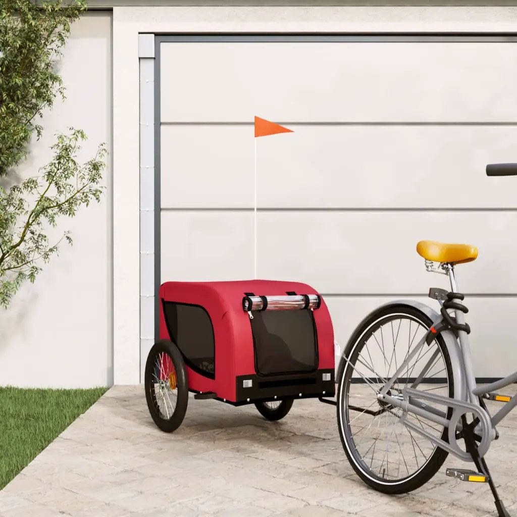 vidaXL Pet Bike Trailer Orange and Black Oxford Fabric and Iron - from vidaXL