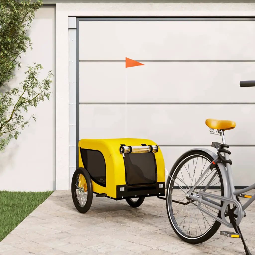 vidaXL Pet Bike Trailer Orange and Black Oxford Fabric and Iron - from vidaXL