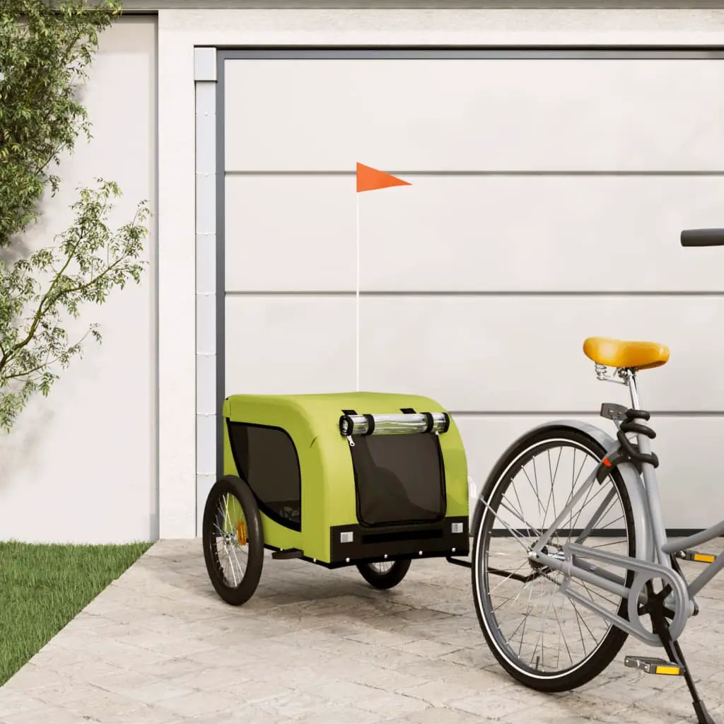 vidaXL Pet Bike Trailer Orange and Black Oxford Fabric and Iron - from vidaXL