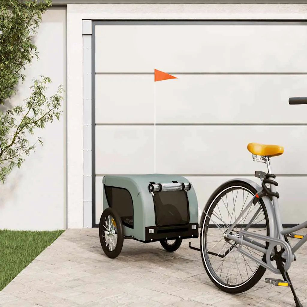vidaXL Pet Bike Trailer Orange and Black Oxford Fabric and Iron - from vidaXL