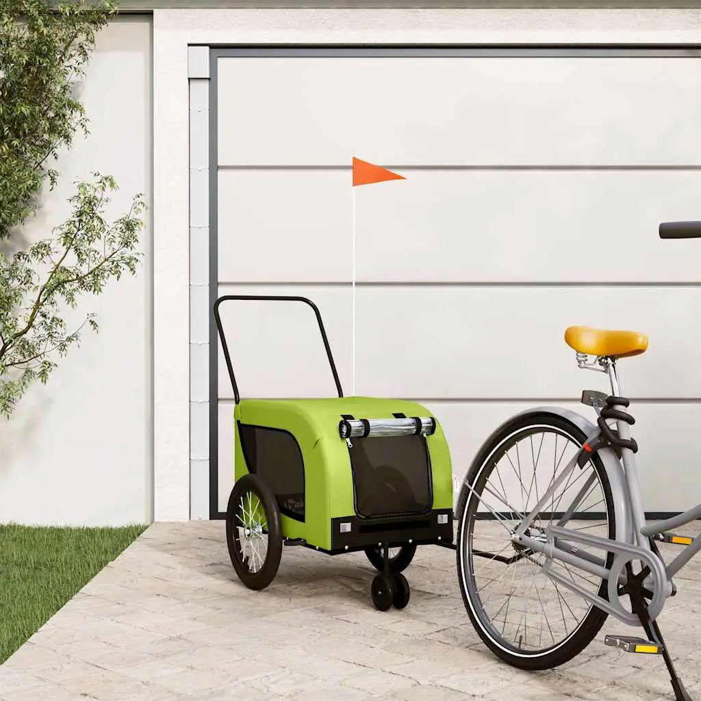 vidaXL Pet Bike Trailer Orange and Black Oxford Fabric and Iron - from vidaXL