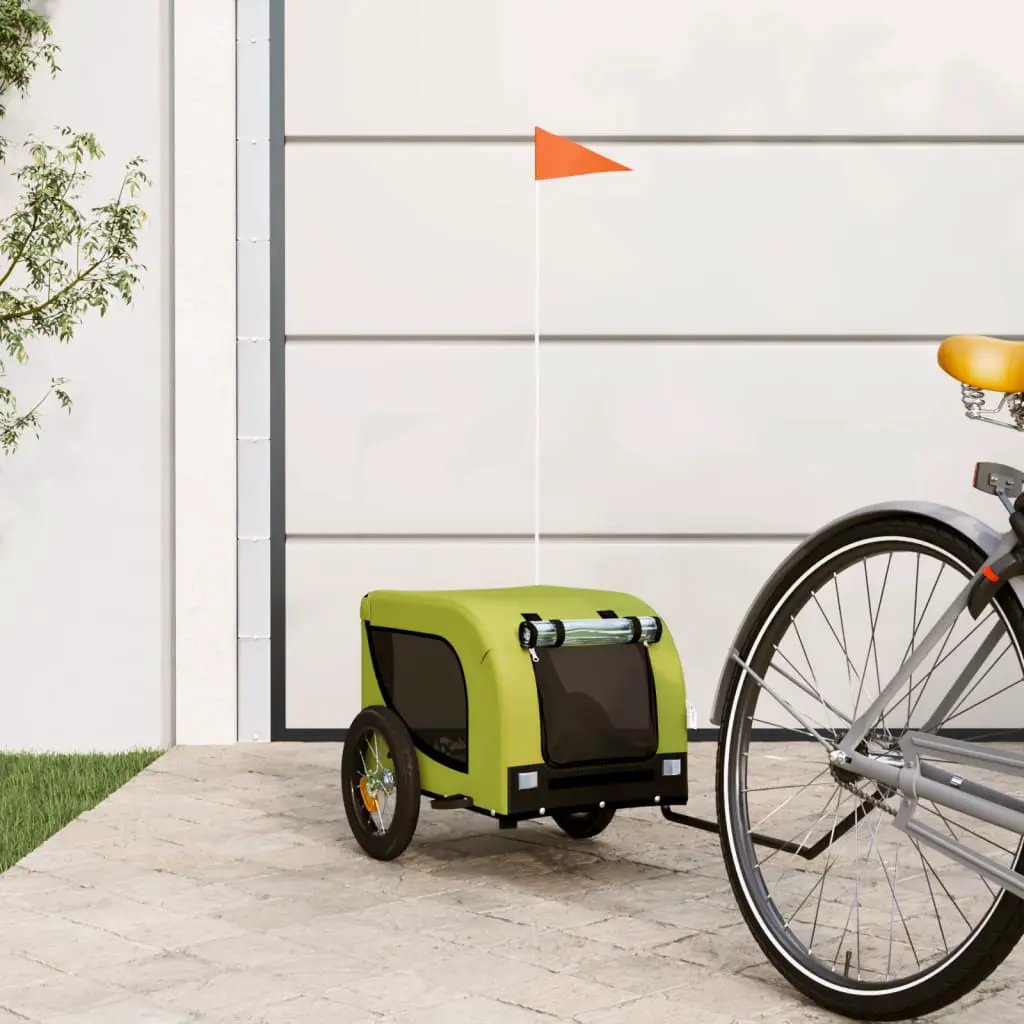 vidaXL Pet Bike Trailer Orange and Black Oxford Fabric and Iron - from vidaXL