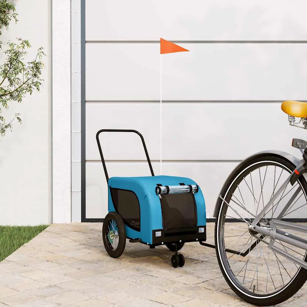 vidaXL Pet Bike Trailer Orange and Black Oxford Fabric and Iron - from vidaXL