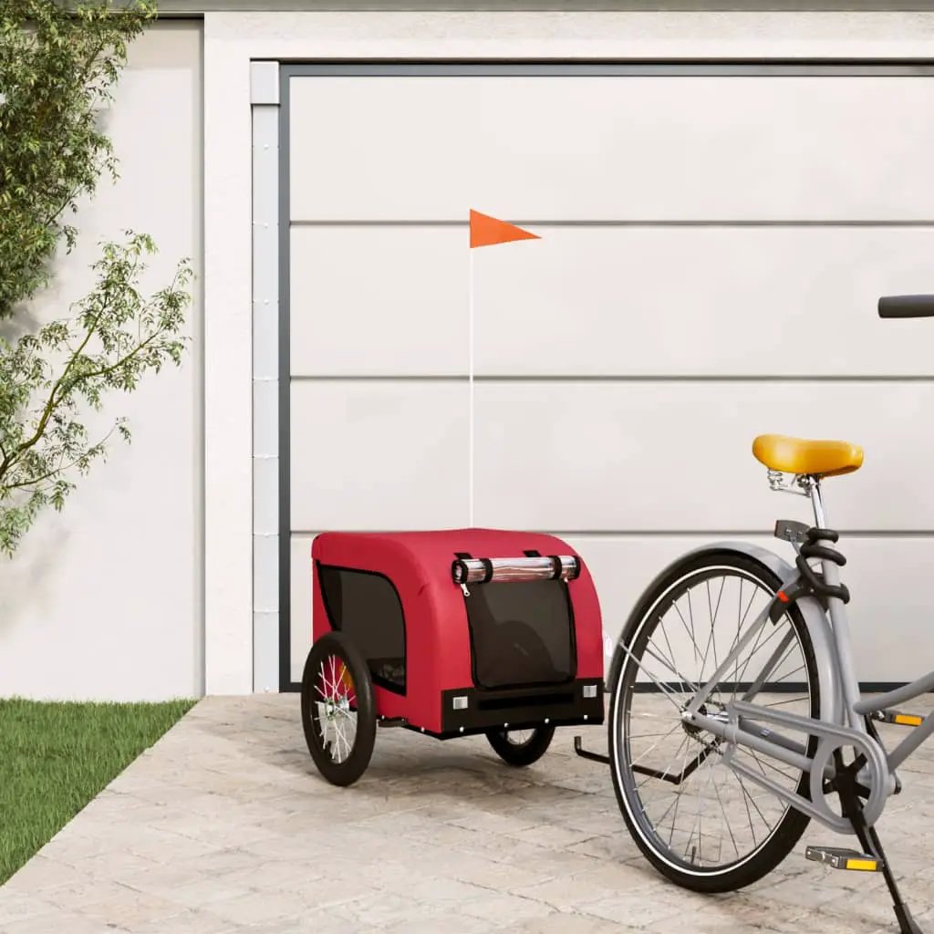 vidaXL Pet Bike Trailer Orange and Black Oxford Fabric and Iron - from vidaXL