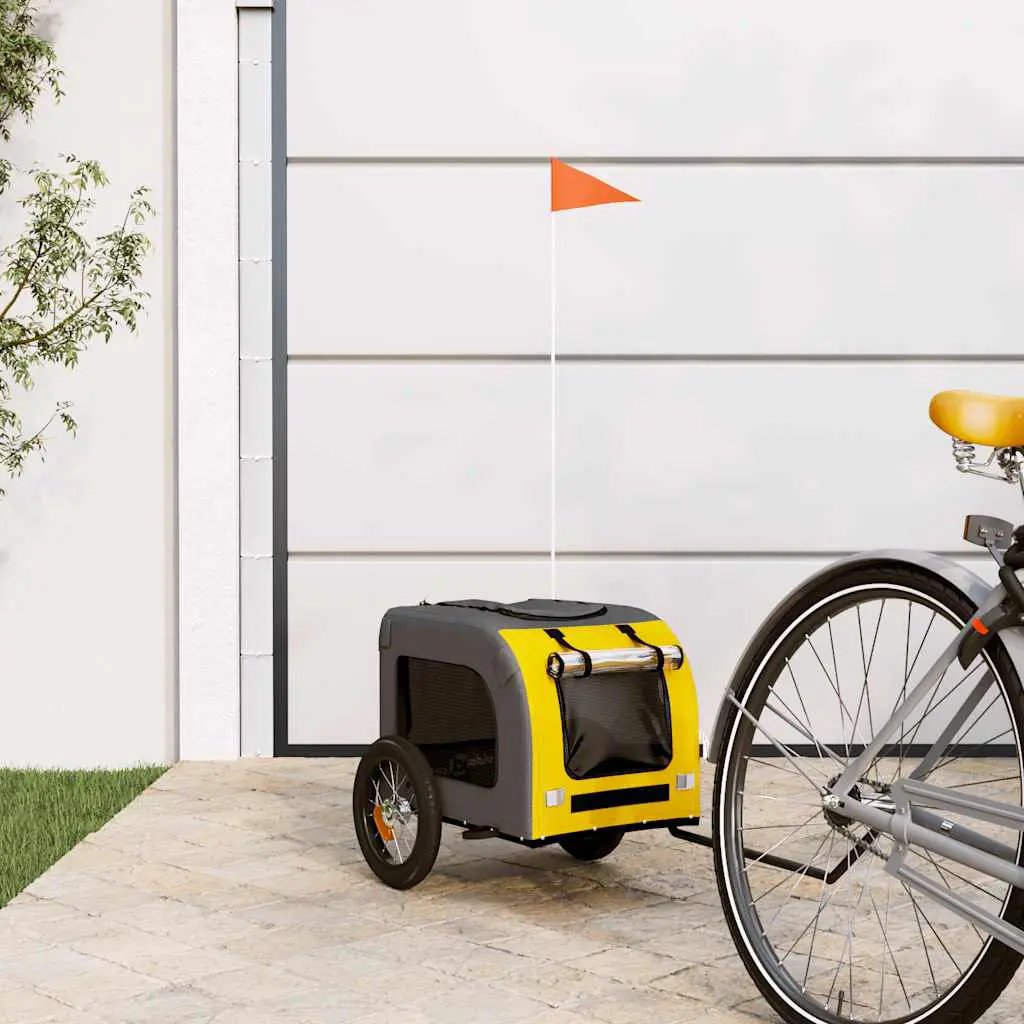 vidaXL Pet Bike Trailer Red and Grey Oxford Fabric and Iron - from vidaXL