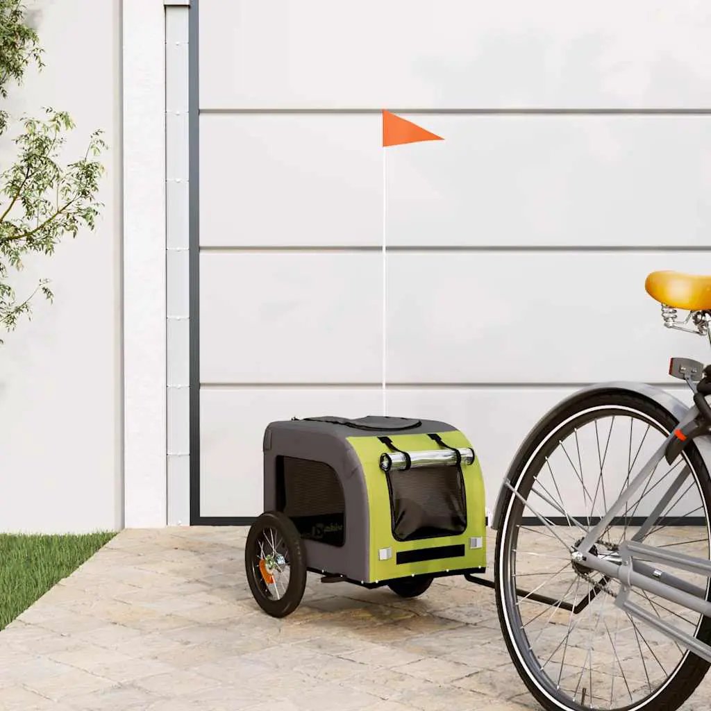 vidaXL Pet Bike Trailer Red and Grey Oxford Fabric and Iron - from vidaXL