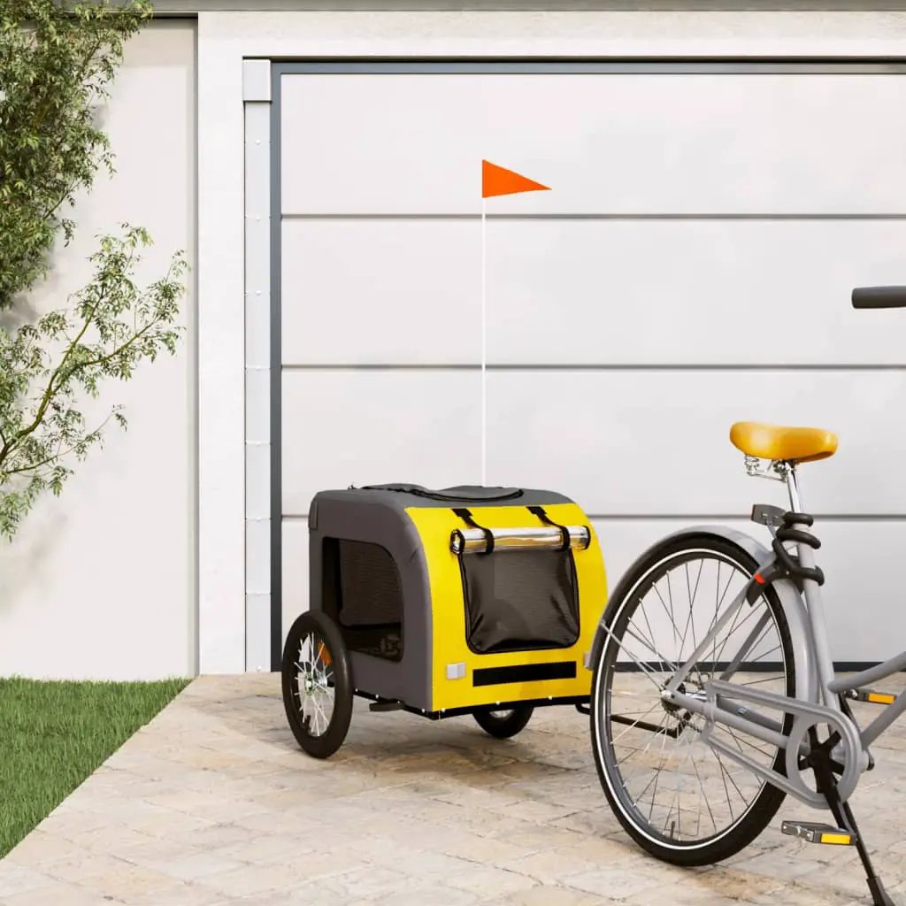 vidaXL Pet Bike Trailer Red and Grey Oxford Fabric and Iron - from vidaXL