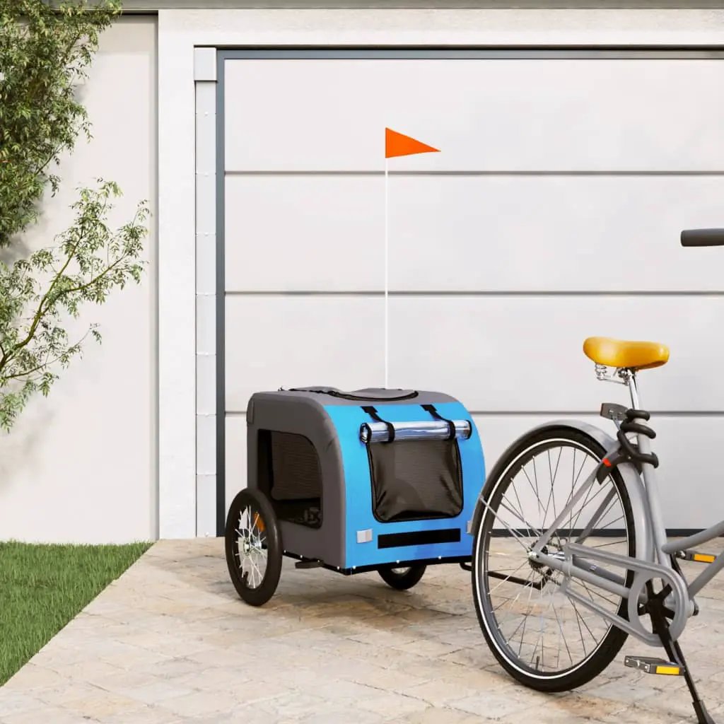vidaXL Pet Bike Trailer Red and Grey Oxford Fabric and Iron - from vidaXL