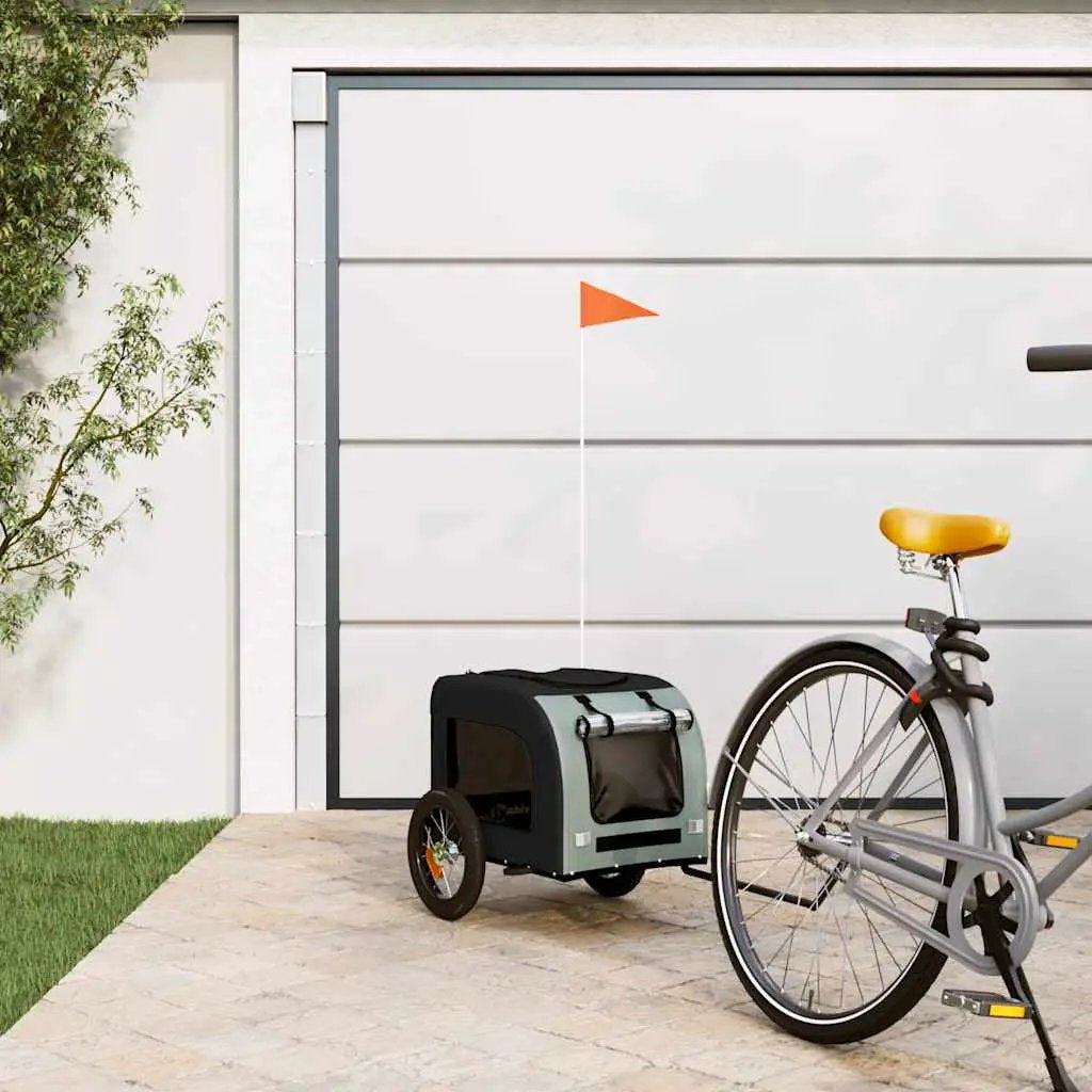 vidaXL Pet Bike Trailer Red and Grey Oxford Fabric and Iron - from vidaXL