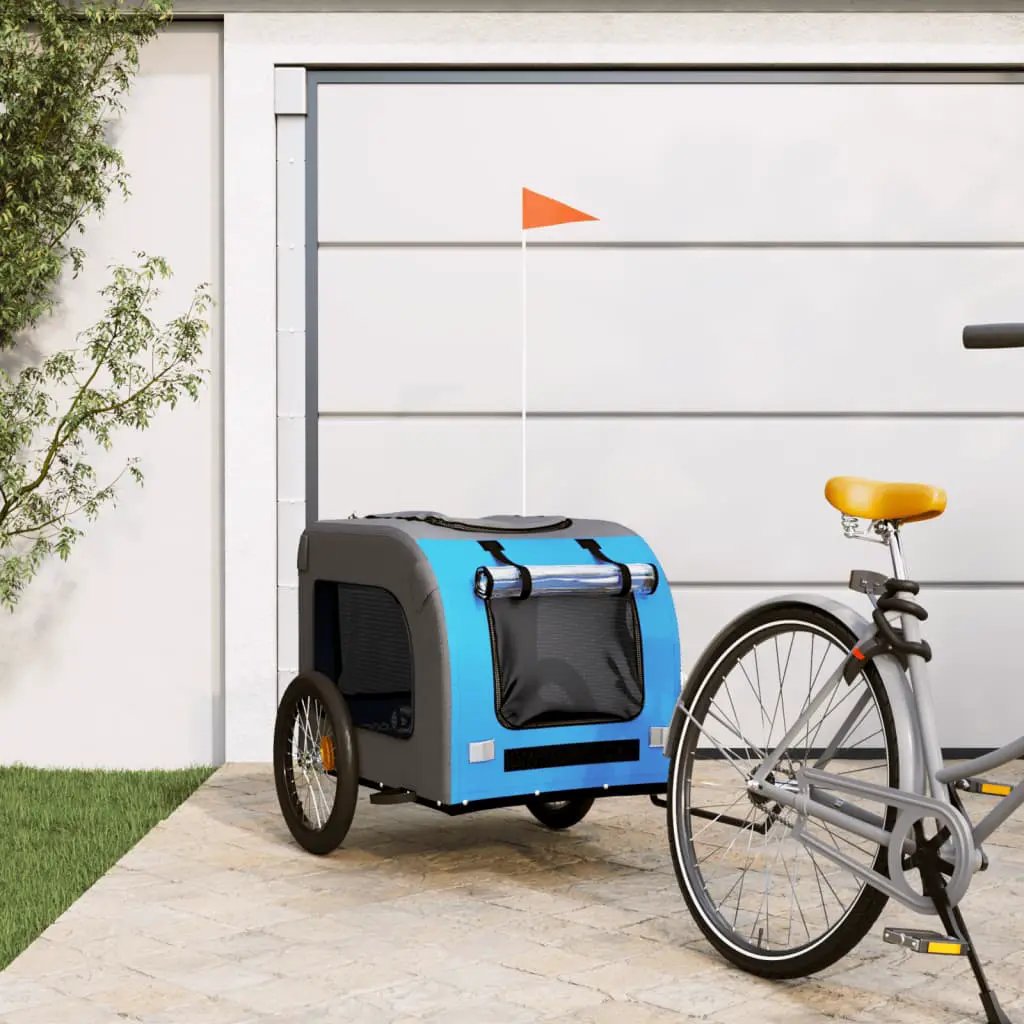 vidaXL Pet Bike Trailer Red and Grey Oxford Fabric and Iron - from vidaXL