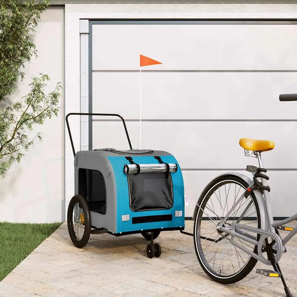 vidaXL Pet Bike Trailer Red and Grey Oxford Fabric and Iron - from vidaXL