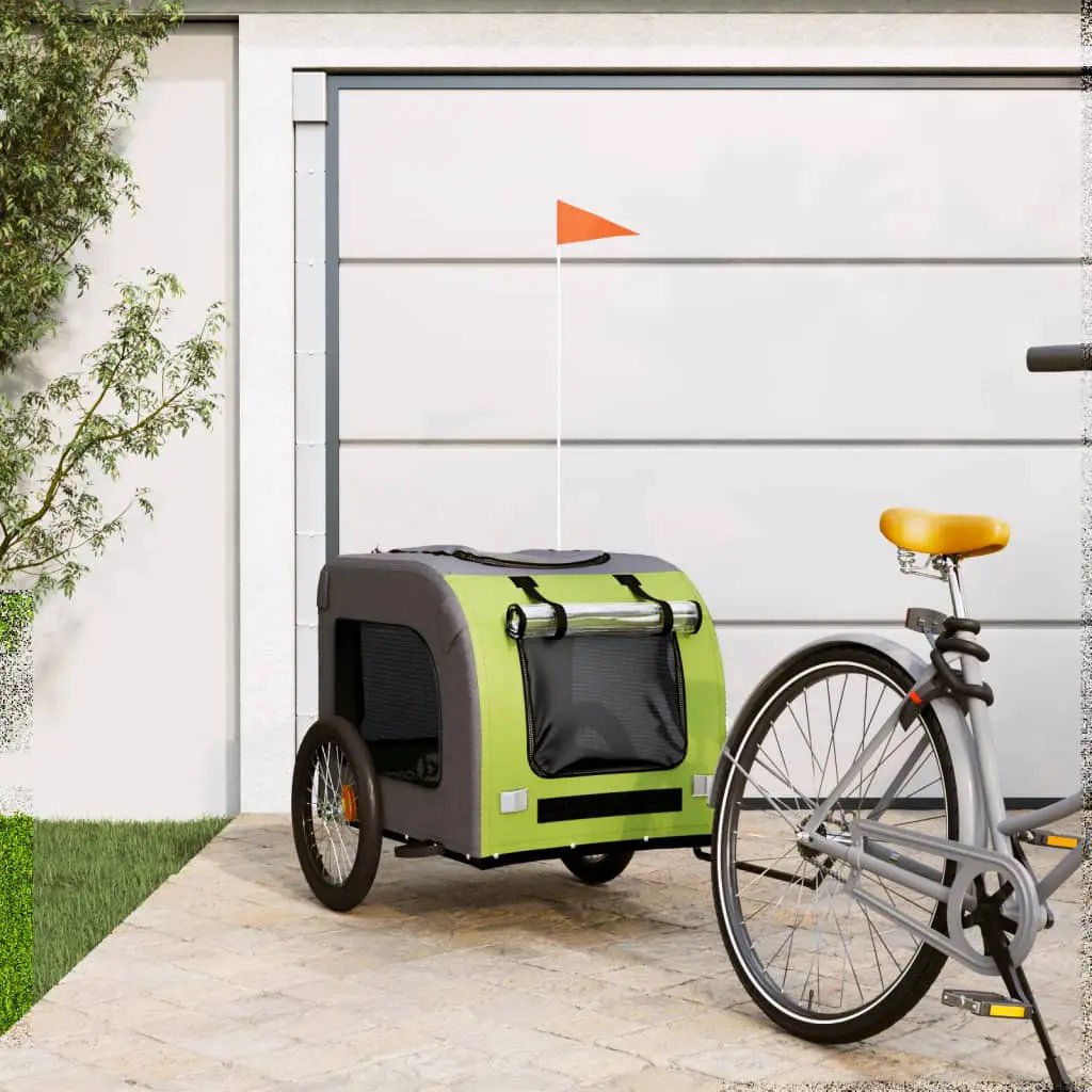 vidaXL Pet Bike Trailer Red and Grey Oxford Fabric and Iron - from vidaXL