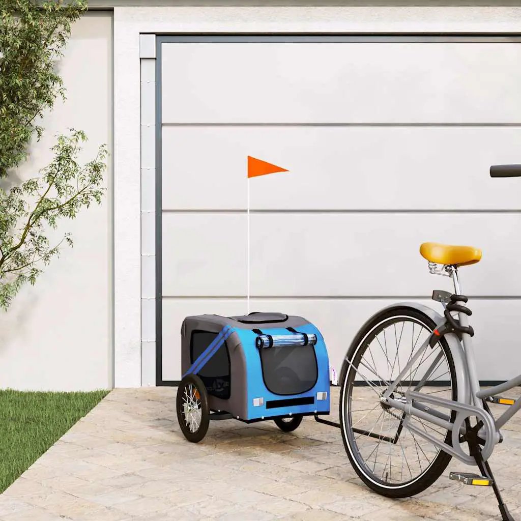 vidaXL Pet Bike Trailer Orange and Grey Oxford Fabric and Iron - from vidaXL